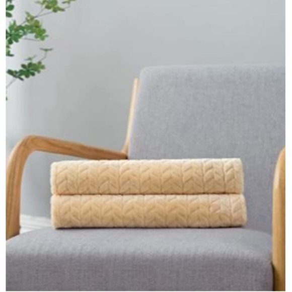 NEW Cozy Soft BEIGE TAN Fleece Throw Blankets, Warm Plush Large Plush - Picture 3 of 5